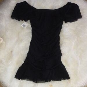 Chic Black Off-Shoulder Mini Dress